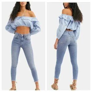 Free People Raw Hem High Rise Jeggings Jeans